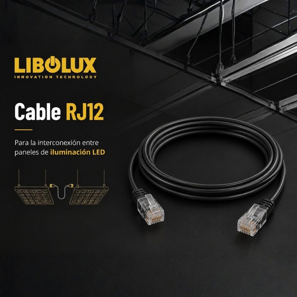 Cable RJ12 Libolux de 2 m para conectar paneles LED de cultivo entre sí